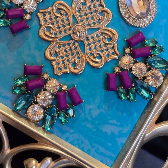 Hand Crafted Framed Jewelry Art 7.5"W x 9.5"H - Picture 5 of 7